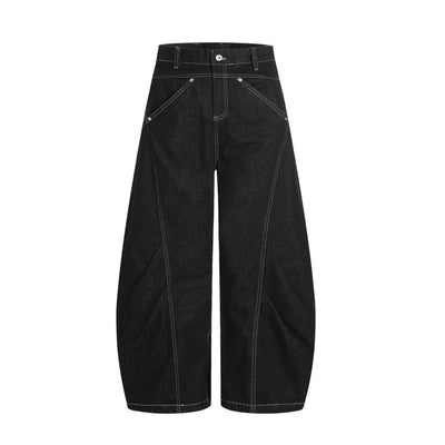 Men's Loose-Fit Pleated Scythe-Cut Wide-Leg Pants