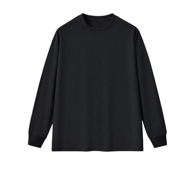 Solid Loose Fit Long-Sleeve Cotton T-Shirt 9.15oz