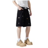 Dog Embroidery Loose Fit Denim Shorts