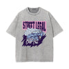 Street Legal Drift Car Stone Wash Graphic Tee-INNBLAC