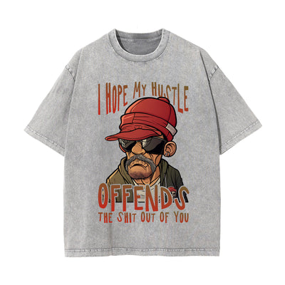 Streetwear Stone Wash Graphic Tee-INNBLAC