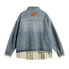 Hong Kong Vintage Fake Two-piece Patchwork Denim Jacket