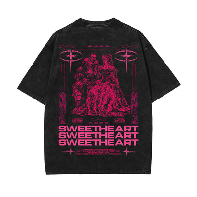 Sweetheart Streetwear Graphic Stone Wash Tee-INNBLAC