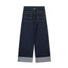 Indigo Cuffable Hem Baggy Jeans