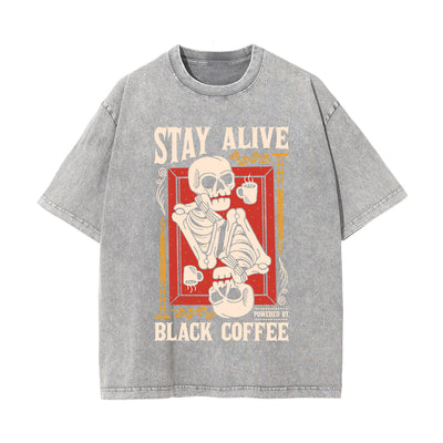 Stay Alive Black Coffee Graphic Tee-INNBLAC