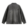 Stitched Diamond Design Relaxed Water-washed Denim Work Jacket