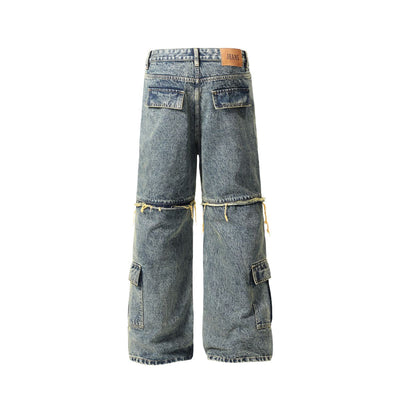 Multi-Pocket Patchwork Jeans