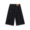 Raw Loose Straight-Leg Bermuda Washed Denim Shorts