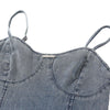 Women's Washed Denim Slip Midi Dress