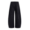 Vintage Washed Curved Panel Barrel-Leg Pants