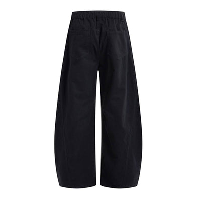 Vintage Washed Curved Panel Barrel-Leg Pants