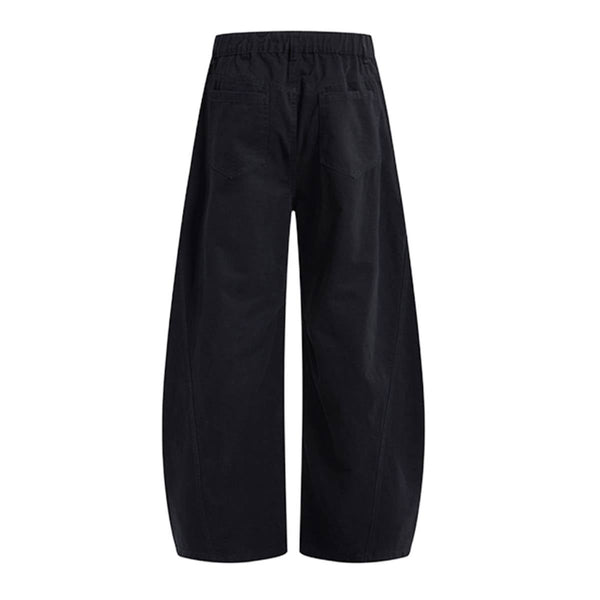 Vintage Washed Curved Panel Barrel-Leg Pants