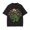 Christmas Dinosaur Stone Wash Graphic Tee-INNBLAC