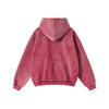 Front-Zip Raw Edge Ripped Hoodie