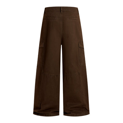Vintage Baggy Paneled Straight-Leg Cargo Pants