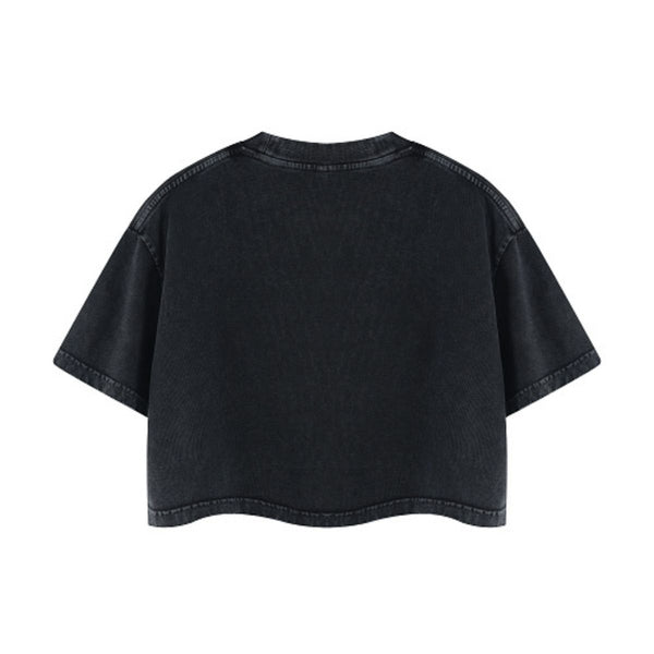 Snowflake Washed Boxy Cropped Cotton Tee 2026