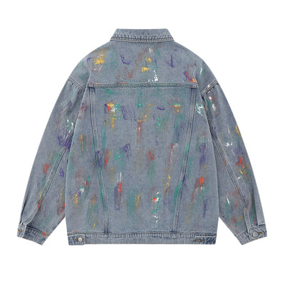 Colorful Tie-dye Vintage Loose Denim Jacket