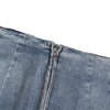 Raw Hem Ombr¨¦ Washed Denim Maxi Skirt