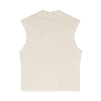 Sleeveless Raw Edge Reverse Tee 275gsm