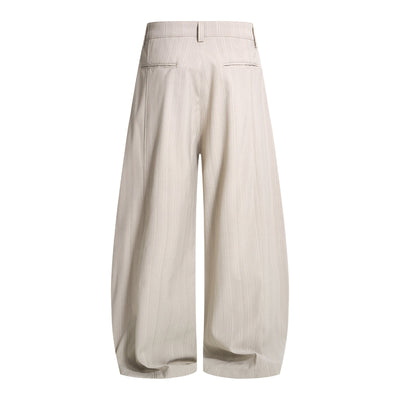 Vintage American Stripe Wide-Leg Curved Trousers