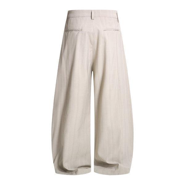 Vintage American Stripe Wide-Leg Curved Trousers