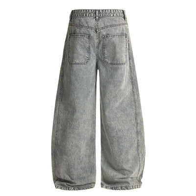 Wide Leg High Waist Distressed Denim Jeans