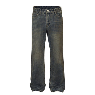 Wrinkle Wash Vintage Straight Jeans