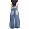 Distressed Pocket Barrel Leg Denim Jeans
