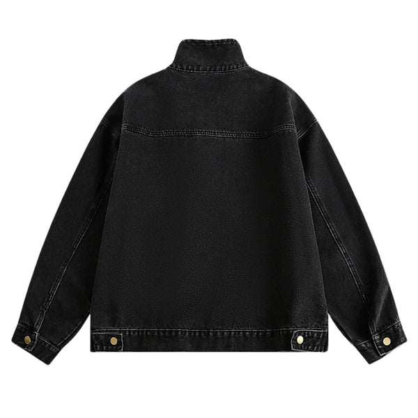 Stand-up Collar American Vintage Denim Jacket