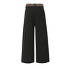 Washed Stripe Plaid Belt Relaxed Pants