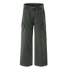 Wide Leg Cargo Pants Elastic Waistband Multi Pocket