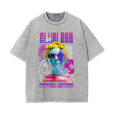 Clueless Graphic Stone WashTee-INNBLAC