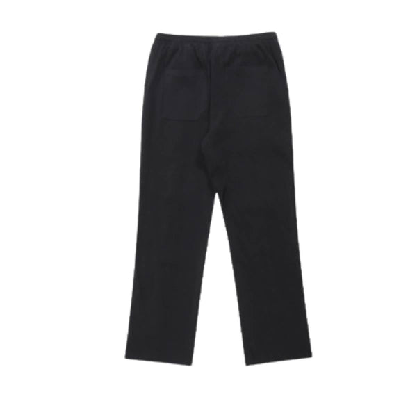 Solid Button Cuff Relaxed Straight Leg Track Pants