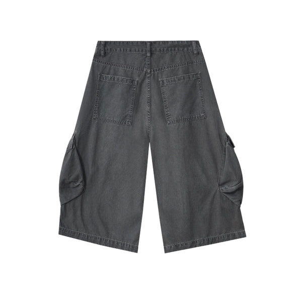Multi-Pocket Baggy Cargo Cropped Pants