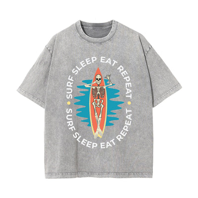 Surf Sleep Eat Repeat Graphic Tee-INNBLAC