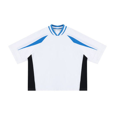 Colorblock V Neck Cotton Tee 250G