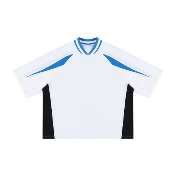 Colorblock V Neck Cotton Tee 250G