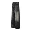Gradient Cat Whisker Heavy-Wash Baggy Wide-Leg Jeans