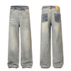Light Wash Faded Wide-Leg Denim Pants