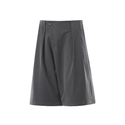 Vintage Asymmetrical Wide Leg Cropped Suit Shorts