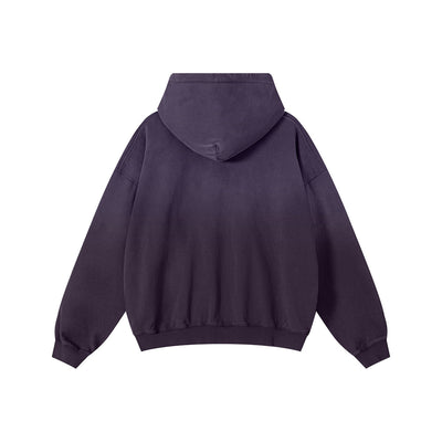 Relaxed Overdyed Ombre Faded Cotton Hoodie