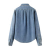 Women's Loose Long-sleeved Denim Shirt Top