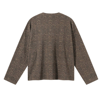Vintage Snake Texture Waffle Long-Sleeve T-Shirt