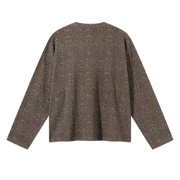 Vintage Snake Texture Waffle Long-Sleeve T-Shirt