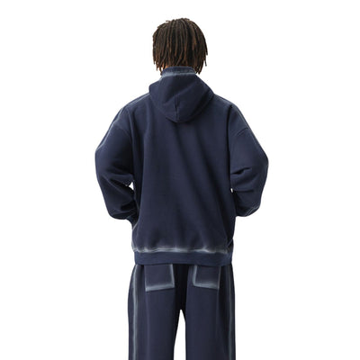 Heavyweight Spray-Bleach Wash Fleece Hoodie