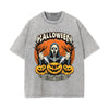 Pumpkin & Ghost Graphic Washed Tee-INNBLAC