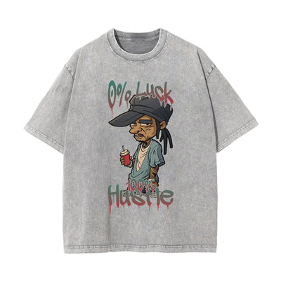 Streetwear Stone Wash Graphic Tee-INNBLAC