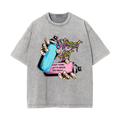 Street Art Graphic Washed Tee-INNBLAC