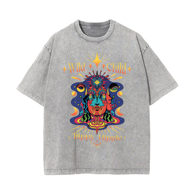 Wild Child Trippy Hippie Graphic Tee-INNBLAC