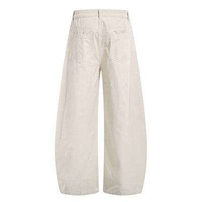 Vintage Washed High-Waist Relaxed Wide-Leg Trousers